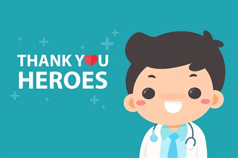 Happy Doctor With Thank You Heroes 1082663 Vector Art At Vecteezy