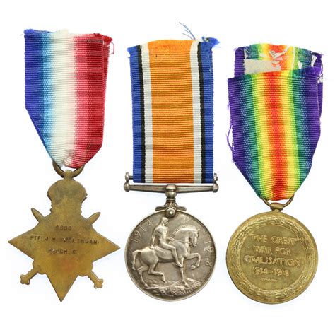 Ww Star Medal Trio Pte J H Mullingan Manchester Regiment