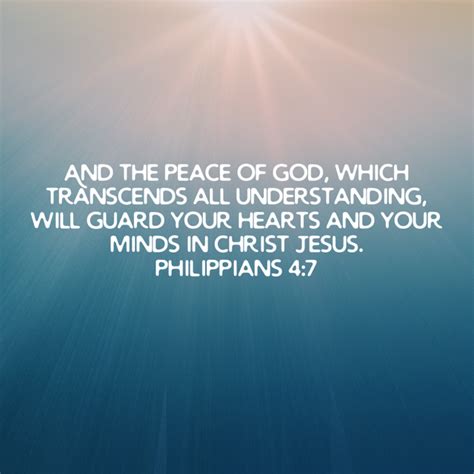 Philippians 4 7 And The Peace Of God Which Transcends All Understanding