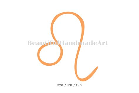 Orange Leo Sign Zodiac Hand Draw Vector Graphic by BeautifulHandmadeArt ...