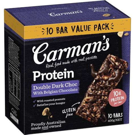 Buy Carmans Double Dark Choc Protein Bar 10 Pack Online Worldwide