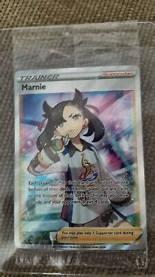 Pokemon Marnie Swsh Swsh Full Art Trainer Black Star Promo Mint