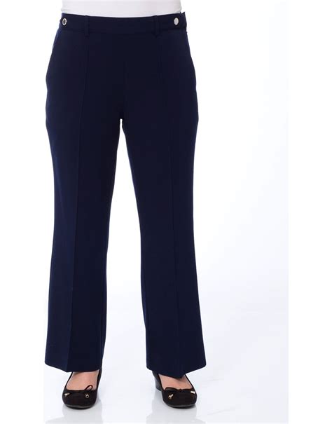 Anna Rose 27 Inch Straight Leg Trousers In Blue Klass