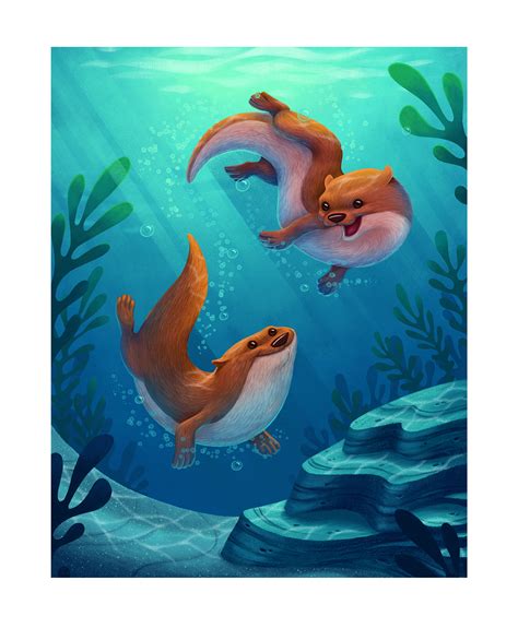 Otter Love On Behance Storyboard Otter Art Otter Love Kids Room