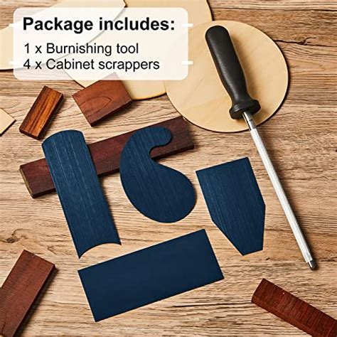 Cabinet Scraper Burnisher With 4 Piece Multi Shaped Scraper Set