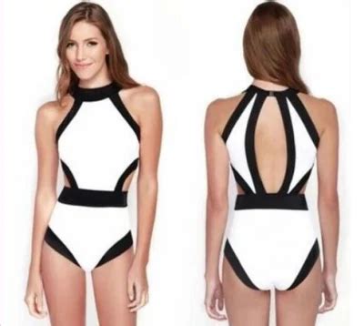 Hot Selling Bikini Stitching Color Women Swimsuit With Back Split China Swimsuit And Swim Suit