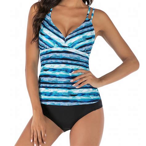 Sexy Womens Printed Swimsuit Separate Swimsuit Bikini Suspender Printed