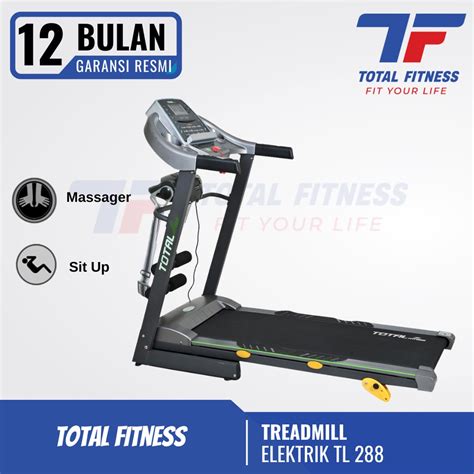 Jual Total Fitness TL 288 Treadmill Elektrik 2 HP Manual Incline