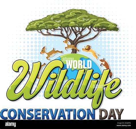 World Wildlife Conservation Day Banner Design Illustration Stock Vector