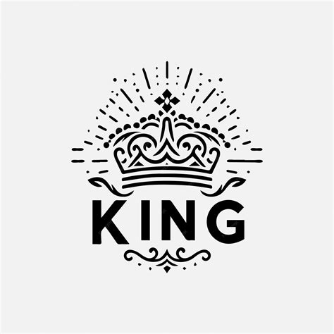 King Crown Logo Vector Illustration Black And White Logo Premium Ai