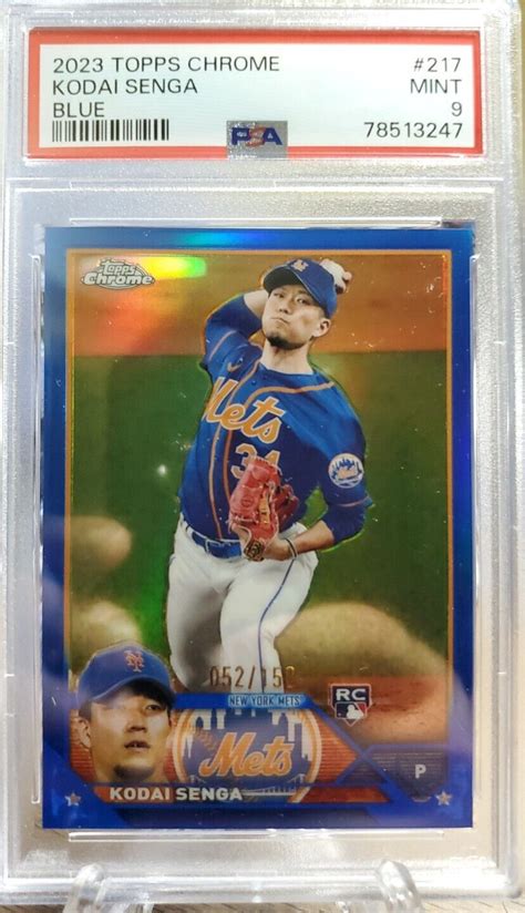 KODAI SENGA 2023 TOPPS CHROME 217 ROOKIE BLUE REFRACTOR 149 150 METS