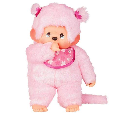 Peluche Monchhichi Pinky 80 cm Bandai King Jouet peluches géantes Bandai