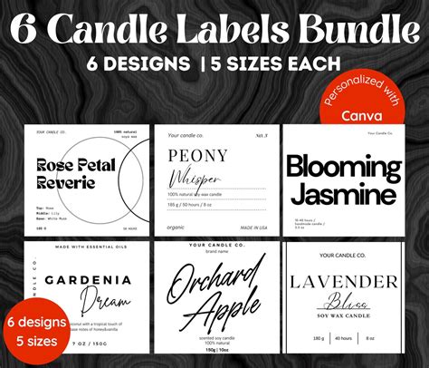 Custom Candle Labels Personalized Candle Label Create Your Own Label Custom Label