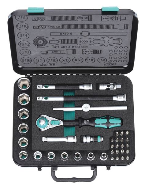 Wera 38 In Drive Size 38 Pieces Socket Wrench Set 5epn6