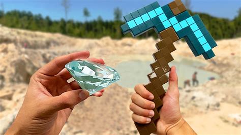 I Mined A Real Diamond Using Only A Toy Minecraft Pickaxe Youtube