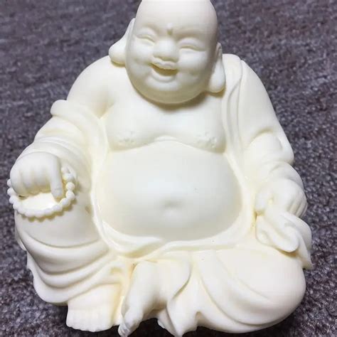 White Chinese Laughing Buddha Statue Modern Art Sculpture Buddha