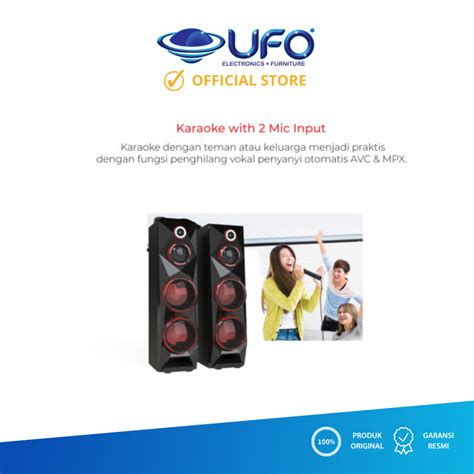 Polytron Pas8c28 Bluetooth Speaker Aktif Karaoke 8 Inch Ufo