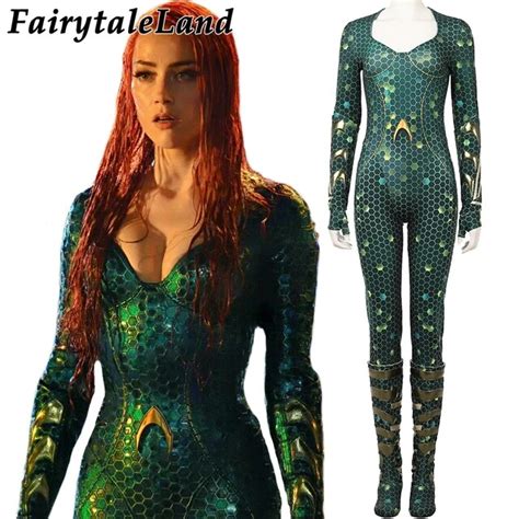 Movie Aquaman Mera Cosplay Costume Carnival Halloween Costume for adult Cosplay Aquaman's Wife ...