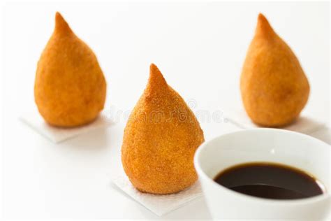 Coxinha Es Una Comida Frita Tradicional En El Brasil Bocado Taza Foto