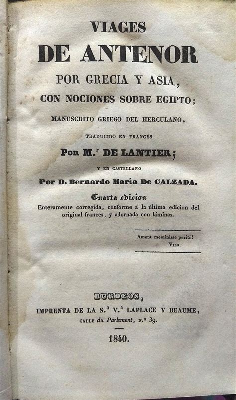 Viages De Antenor Por Grecia Y Asia Con Nociones Sobre Egipto