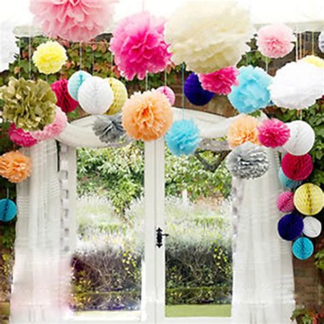 1pcs 8inch 20cm Pompon Tissue Paper Pom Poms Flower Kissing Balls Home Decoration Festive