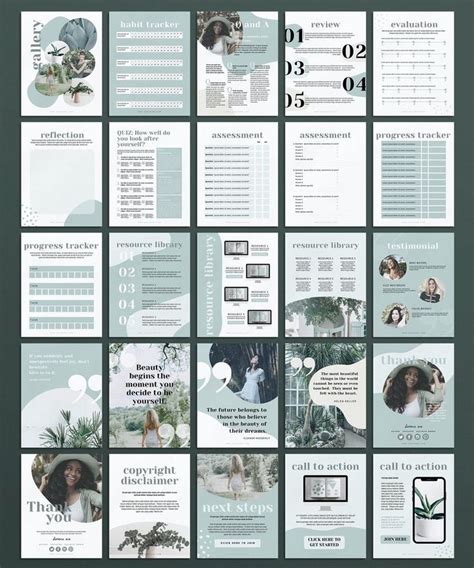 Canva Ebook Template Workbook Template Mindfulness Course Workbook