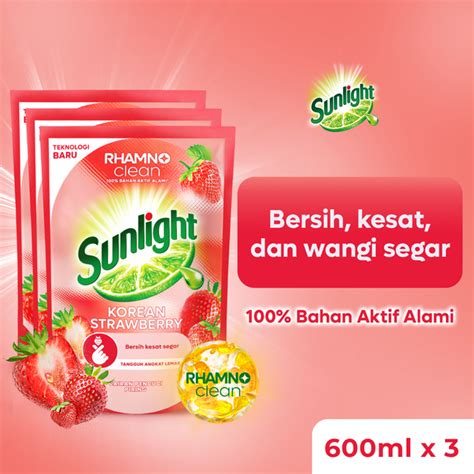 Jual Sunlight Sabun Cuci Piring Cair Refill Extra Korean Strawberry