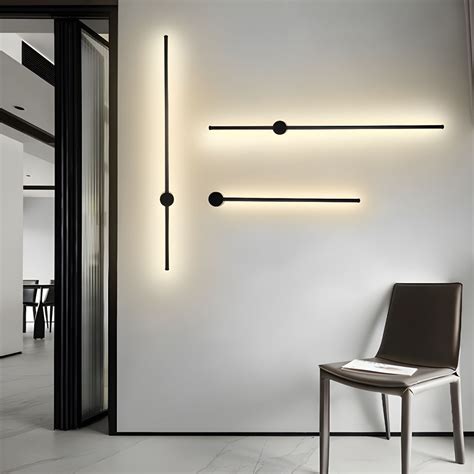 Modern Simple Style Linear Shade Wall Sconce Metal Light Sconces In