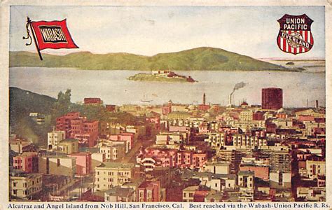 Alcatraz And Angel Island From Nob Hill San Francisco California