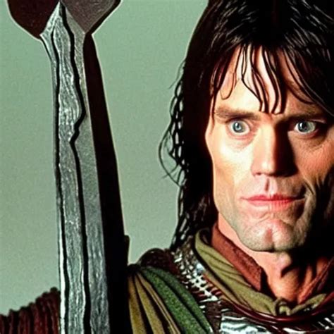 Jim Carrey Playing Aragorn In Lord Of The Rings Stable Diffusion