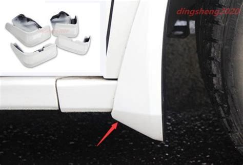 4PCS White ABS Plastics Mud Flaps Splash Guard Trim Fit For Audi A6