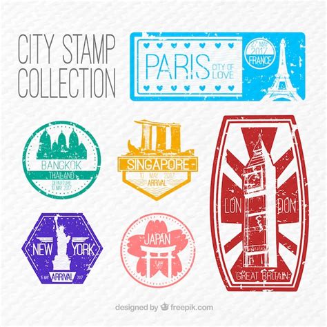 Free Vector Vintage City Stickers Set