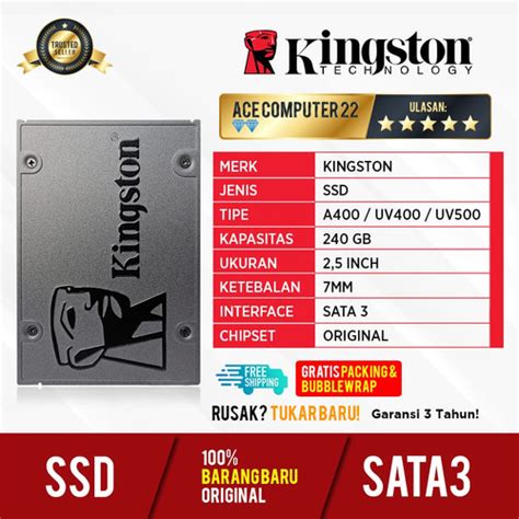 Jual SSD KINGSTON 240GB SATA 2 5 SSD INSTALASI Kota Tangerang