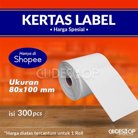 Jual Kertas Label Thermal Uk X Mm Isi Stiker Resi X