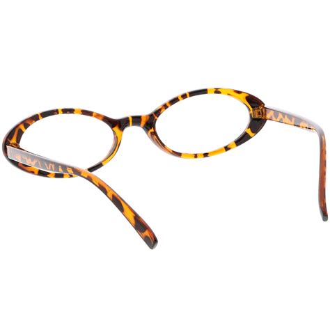 Womens Retro Dapper Small Oval Clear Lens Glasses Zerouv