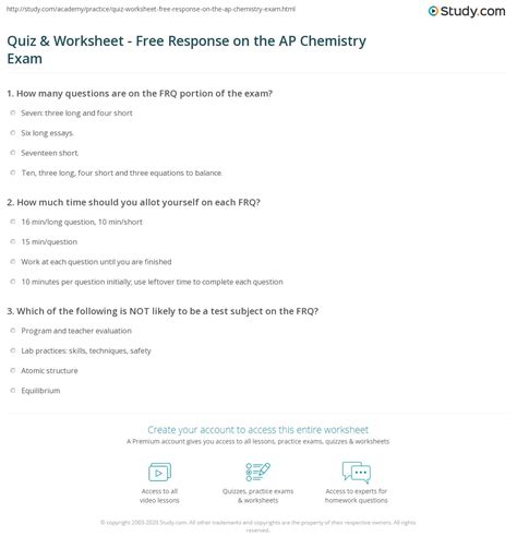 Preparing For Ap Chemistry Free Response Questions In 2023