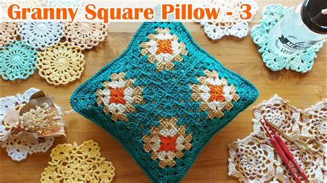 Sub Eng Lovely Granny Squares Pillow Coj N Almohada F Cil How