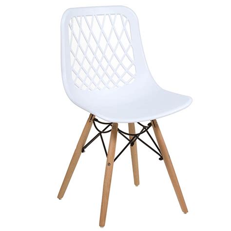 Lot De Chaises Blanches Design Nid En Polypropyl Ne Avec Pieds En