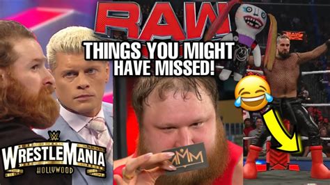 Things You Might Have Missed Wwe Raw Sami Zayn And Cody Rhodes For