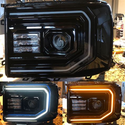 2007 2013 Gmc Sierra Led Headlights Colormatched Prebuilt Midsouthled