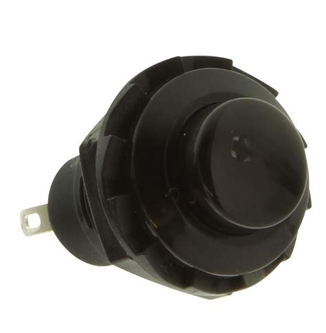 Black R Mm Pin Momentary Self Reset Round Cap Push Button