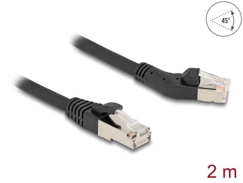 Delock Products 80615 Delock Rj45 Network Cable Cat6a Sftp Plug 45° Left Angled To Plug