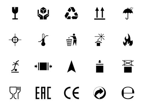 Premium Vector Packaging Symbols Set Packaging Cargo Icon