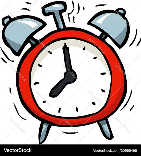 Cartoon Doodle Alarm Clock Royalty Free Vector Image