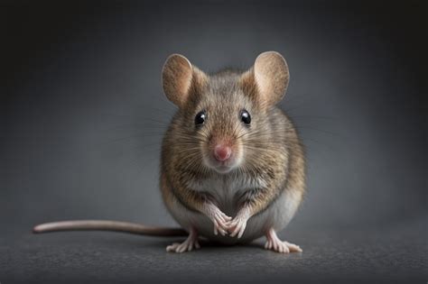 Premium Ai Image Mus Musculus A Common House Mouse On A Gray Background