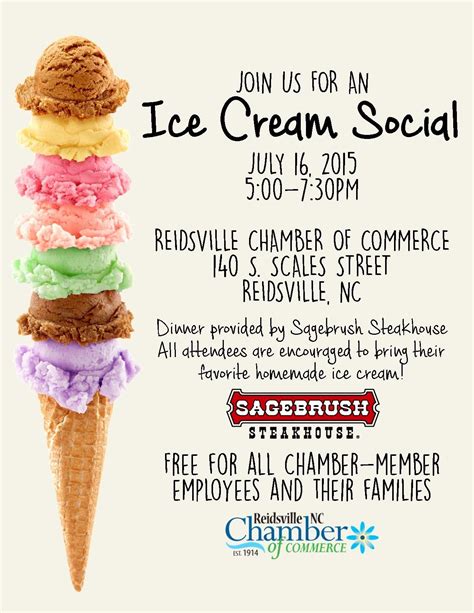 Ice Cream Social Invitation Template Free