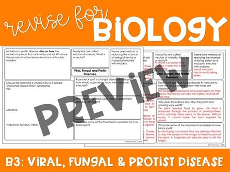 AQA GCSE Biology Viral Fungal Protist Disease Teaching Resources