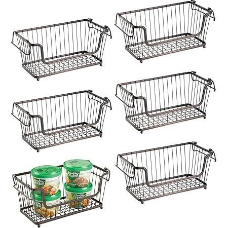 Amazon X Cosrack Stackable Wire Baskets For Pantry Storage And