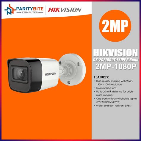 Hikvision Ds Ce D T Exipf Mm Mp Fixed Mini Bullet Camera Shopee