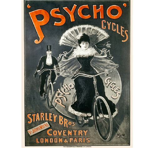 Cycling Poster Psycho Fine Art Bicycle Poster Bicycle Poster 11 X 17